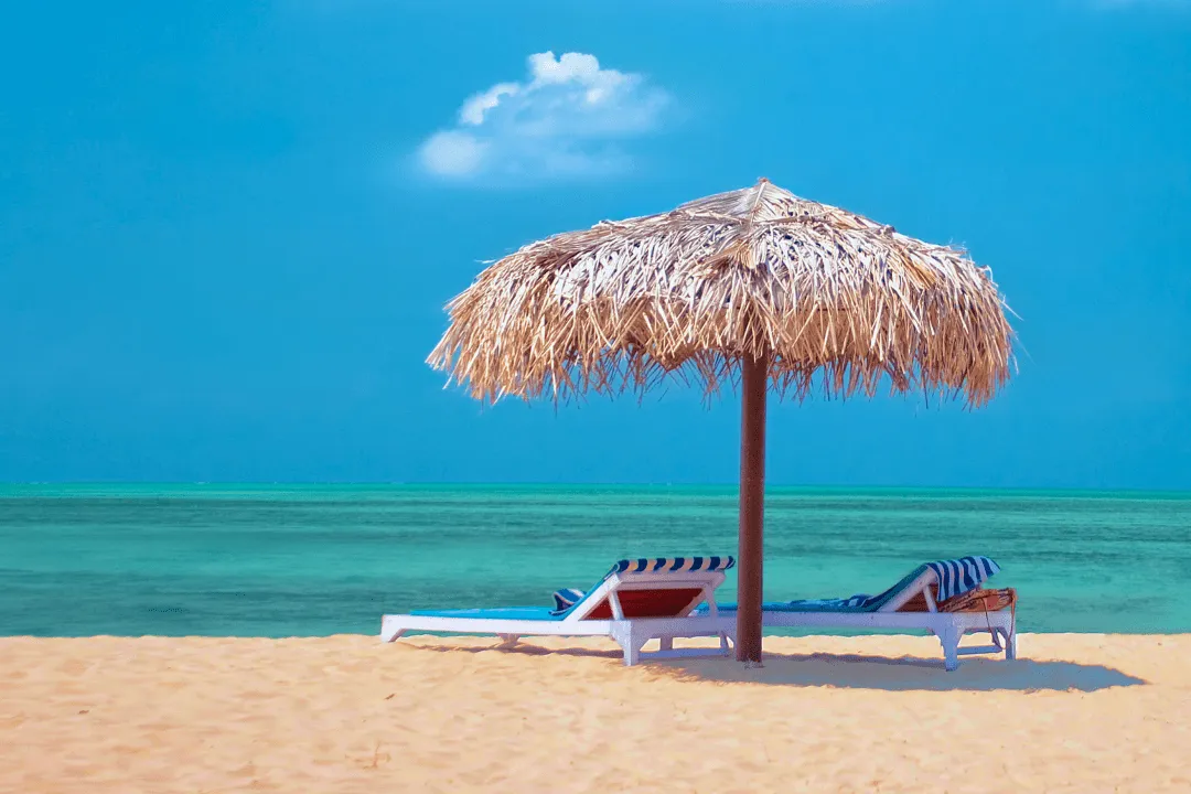 Sun loungers on the beach