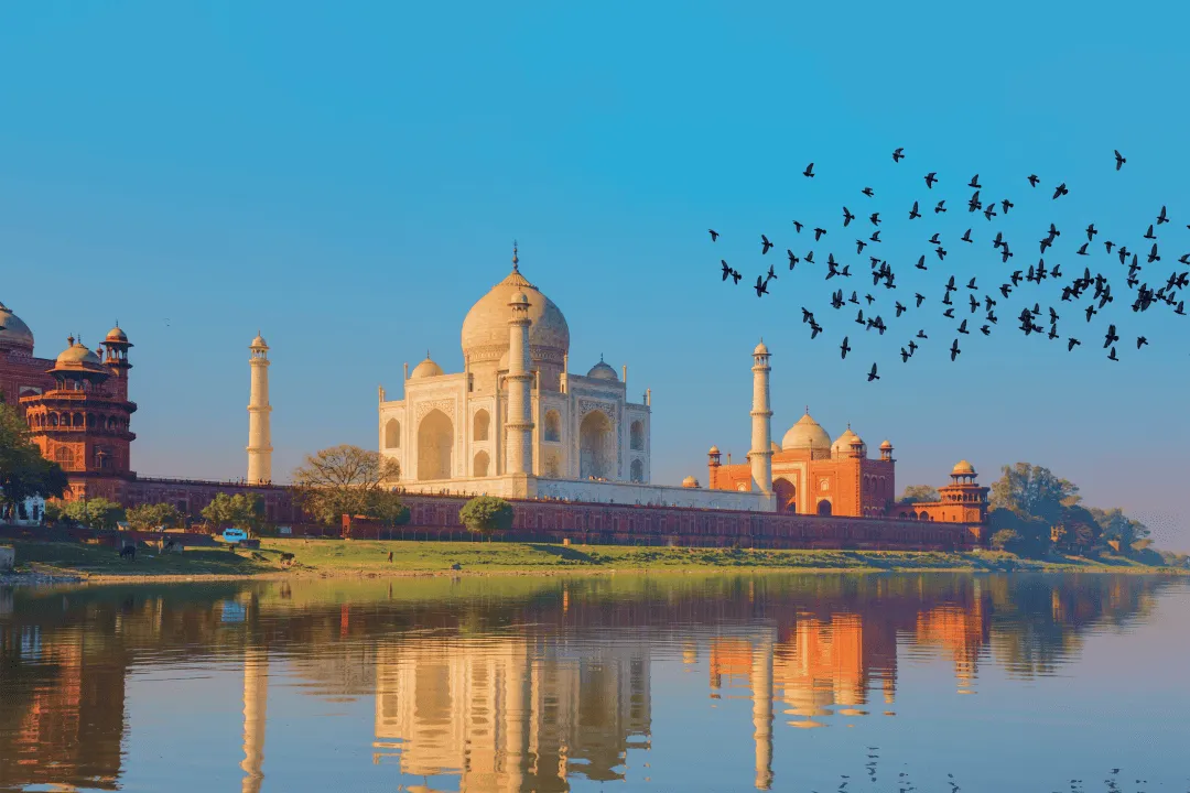Reflection of the Taj Mahal in the river