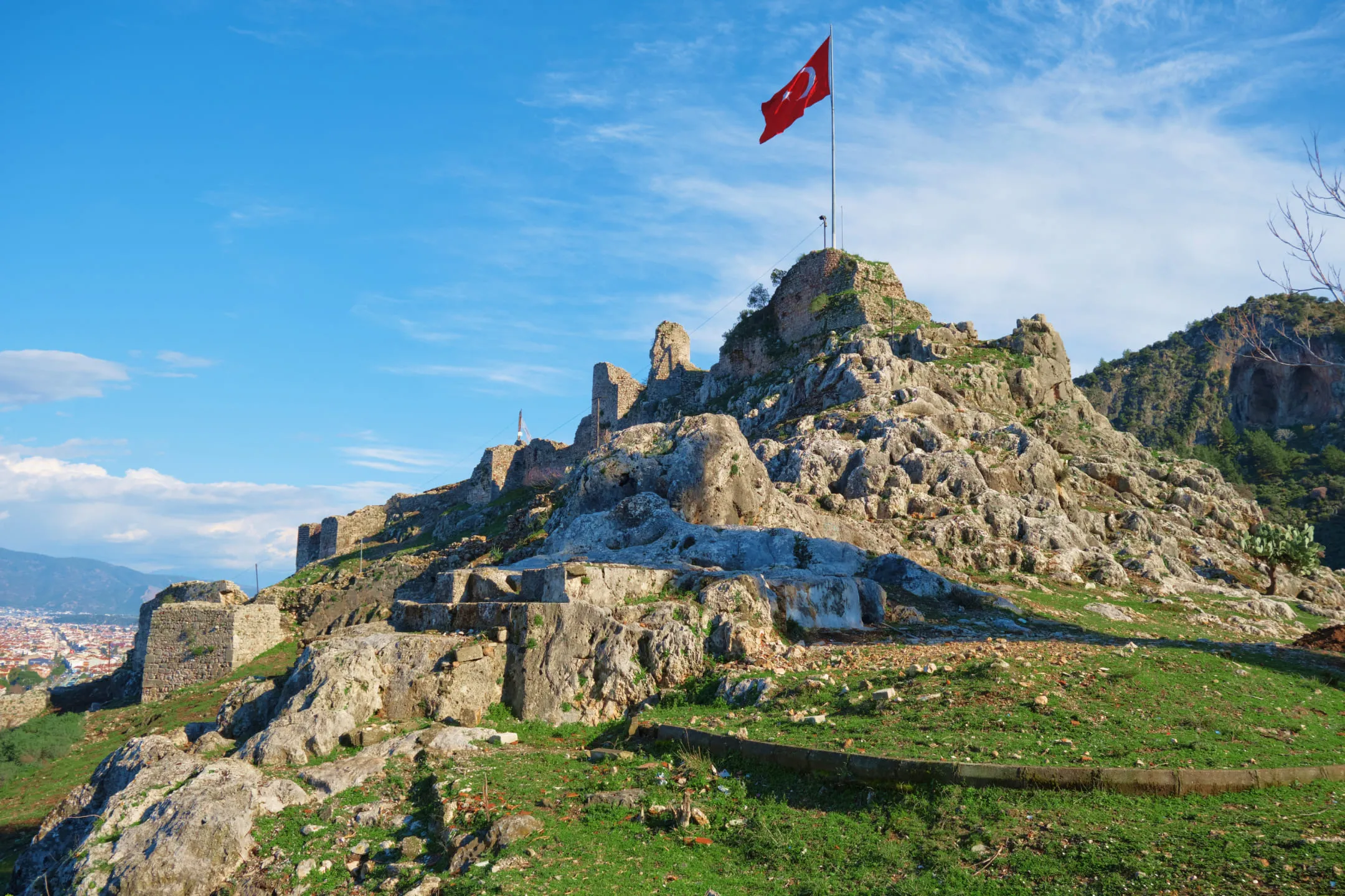 Turkish flag on a hill