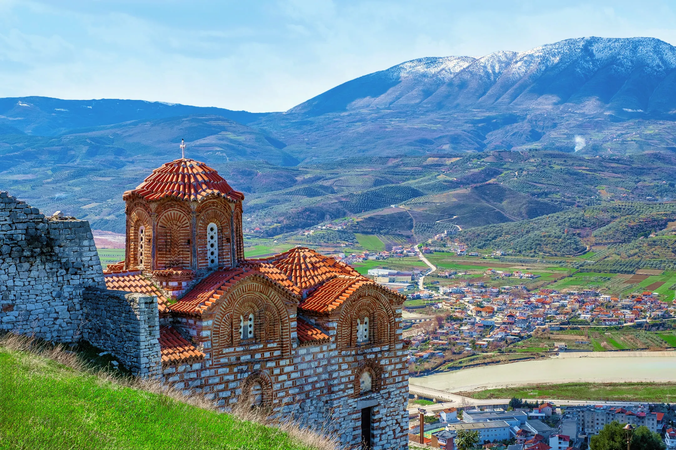 View of the city from mountain heights