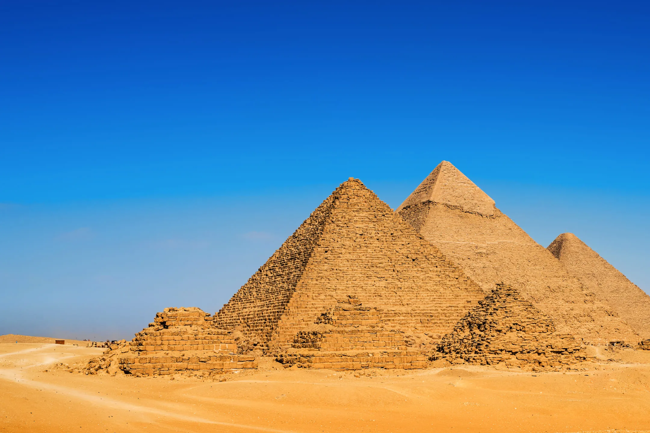Pyramids among the sands