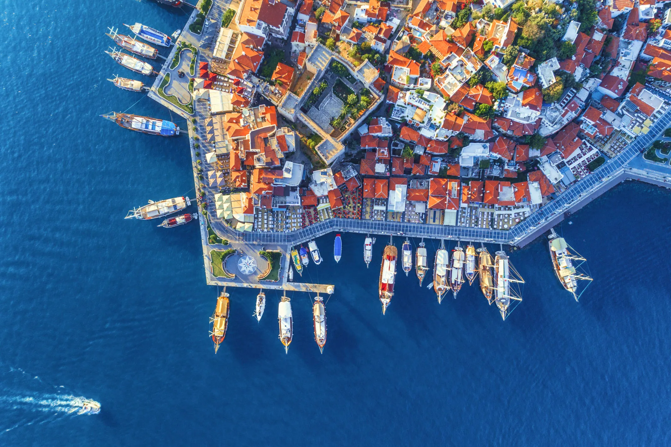 City embankment from a bird's eye view