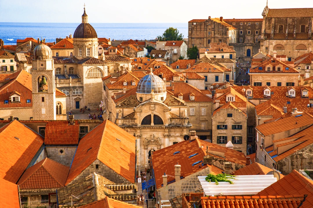 Houses with orange roofs