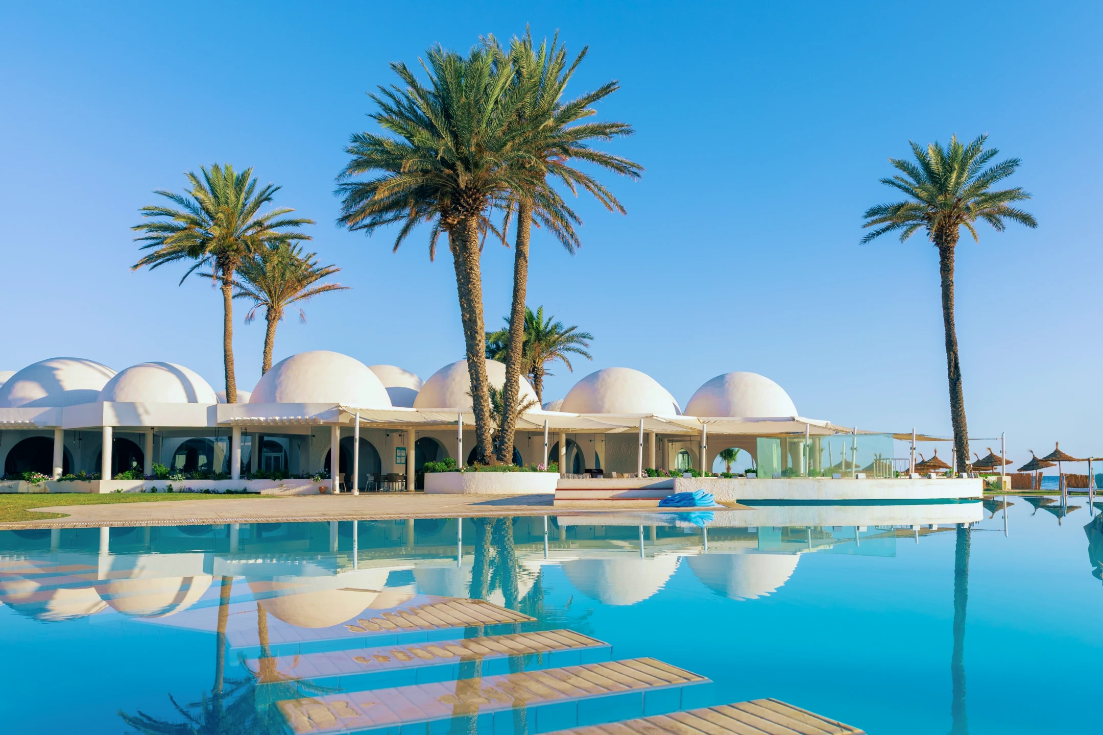 Clear water on hotel grounds