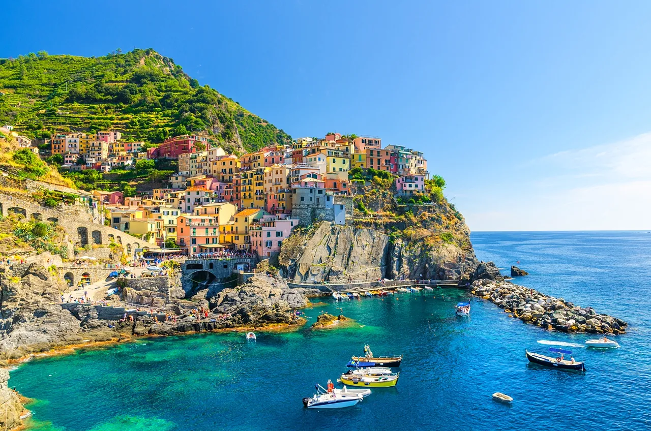 Cinque Terre, a colorful village on the cliffs above the sea