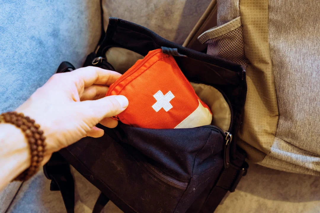 Small first aid kit in a bag