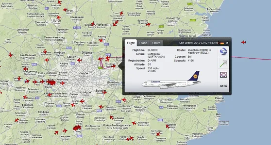 How many planes are currently in the sky?