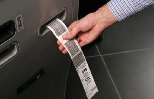 self-tag kiosk at the airport for baggage drop-off