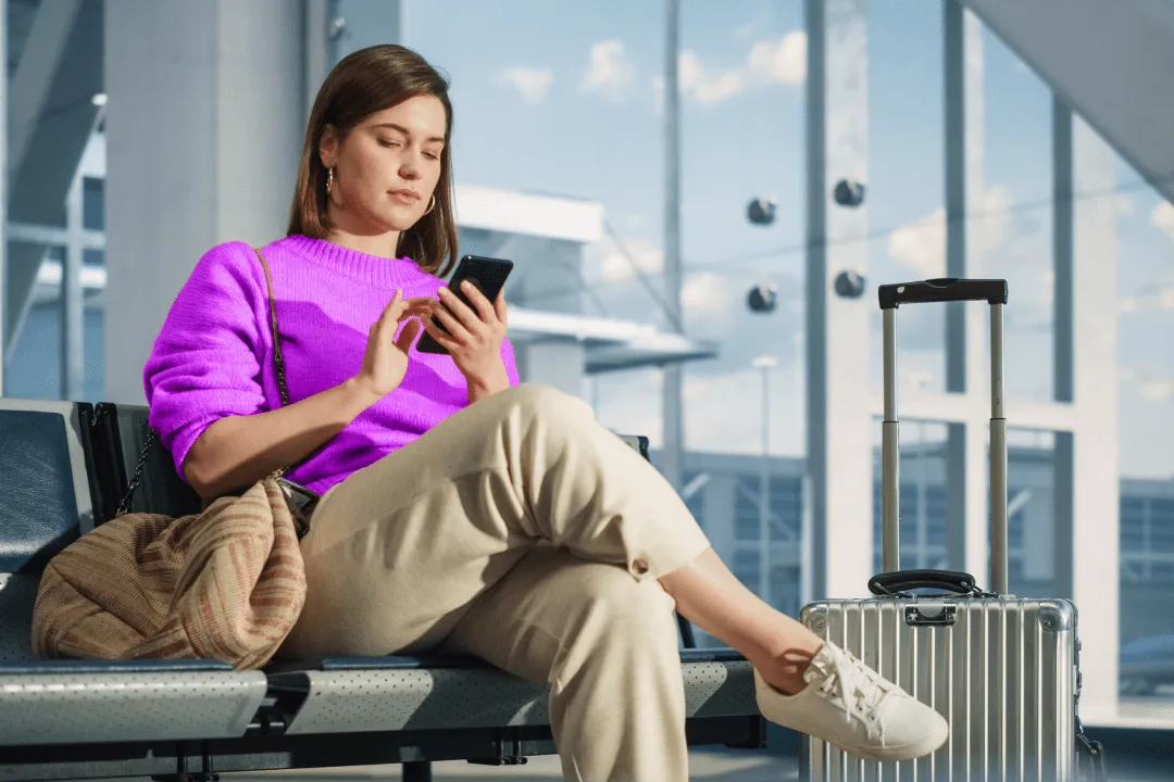A girl at the airport