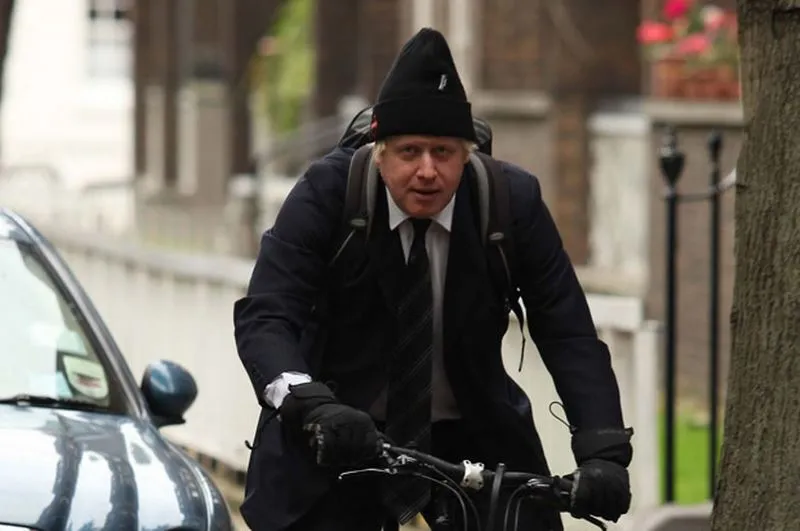 Mayor of London on a bicycle
