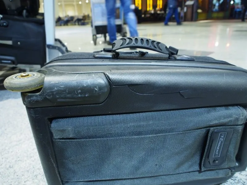 Cracked suitcase