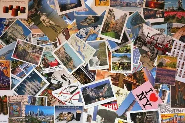 Souvenir postcard from a trip