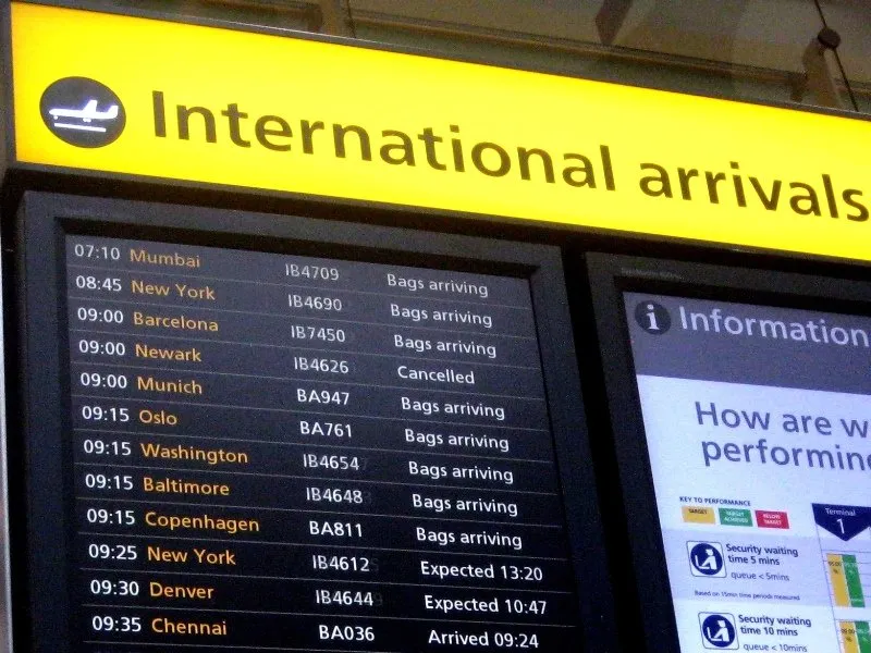 airport flight information display