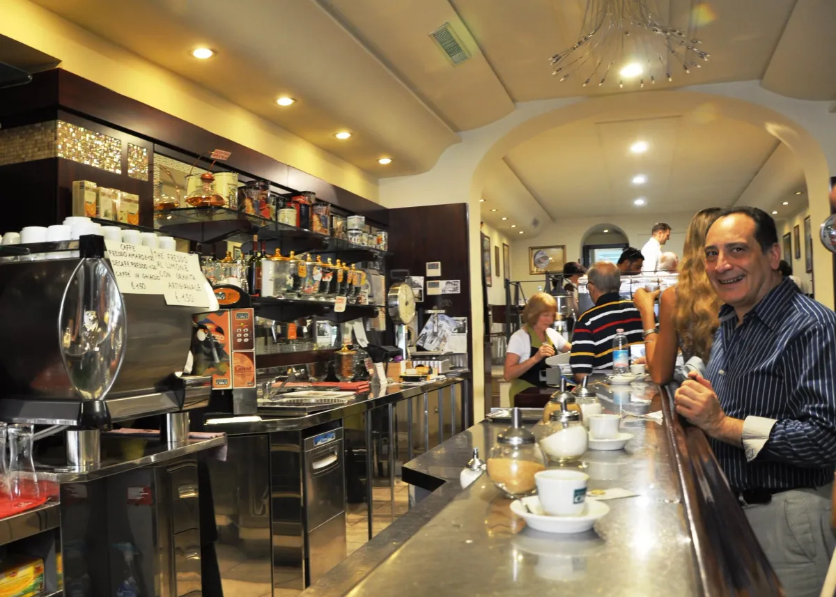 coffee at the bar is cheaper than at a table