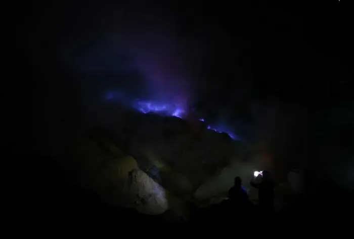Ascent to Ijen Volcano. Java Island.
