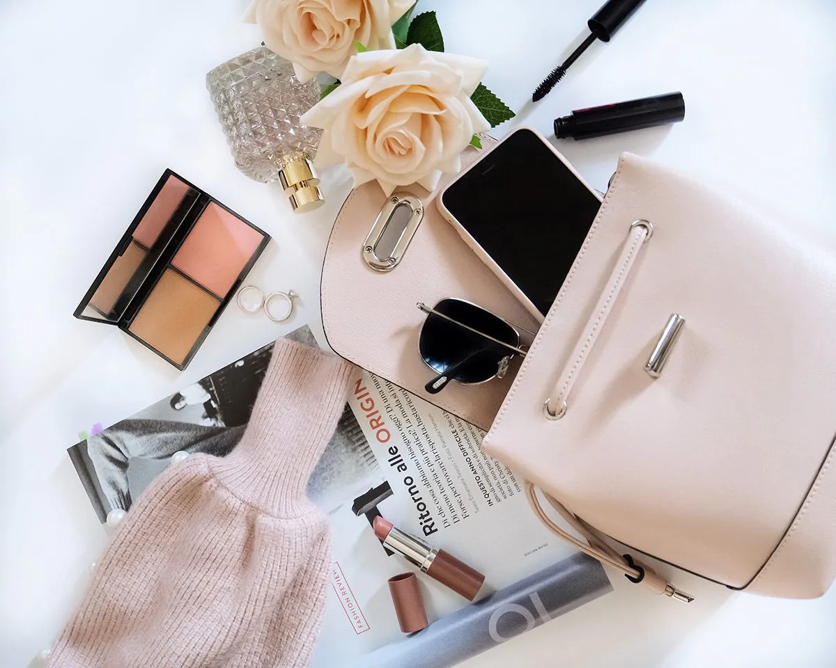Bag with cosmetics and a phone