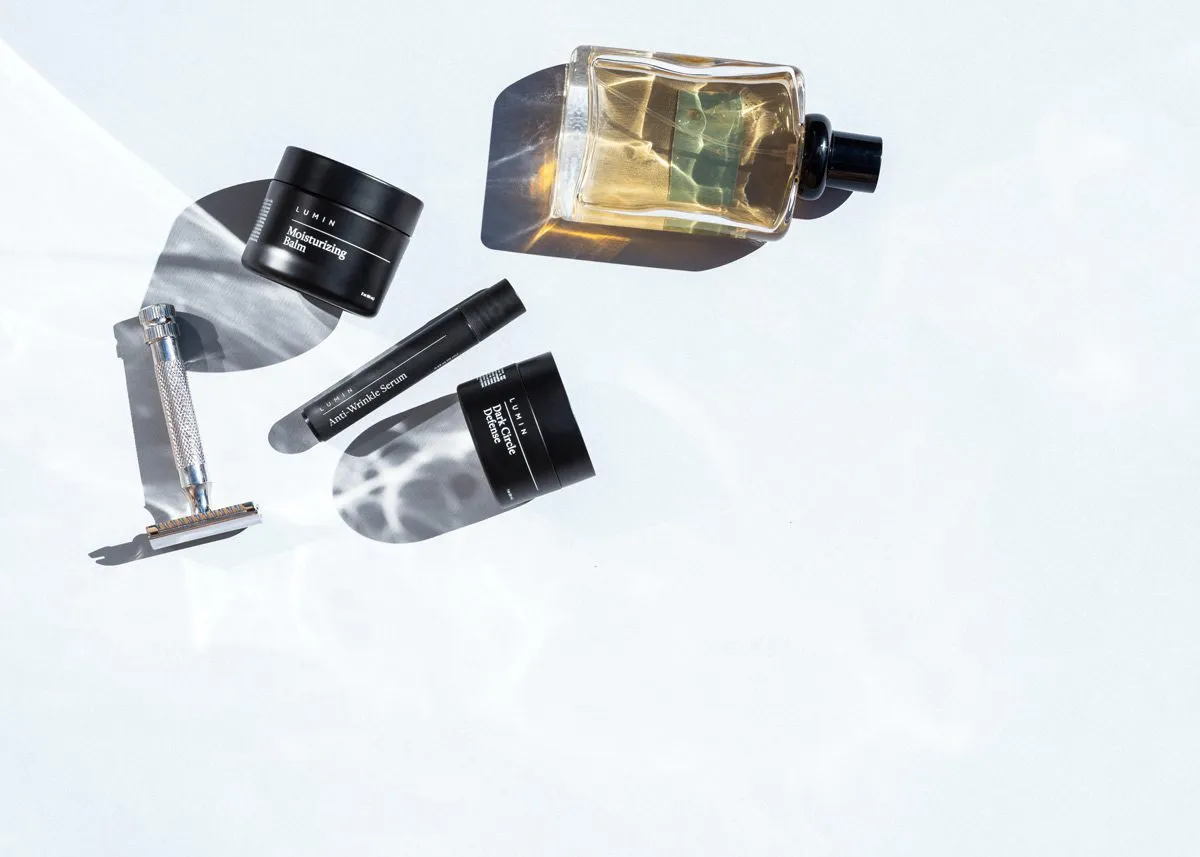 Care products on a white background