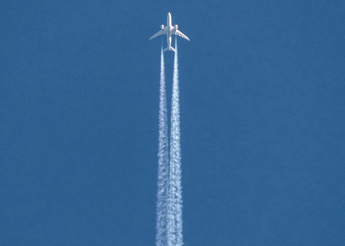 Airplane in blue sky