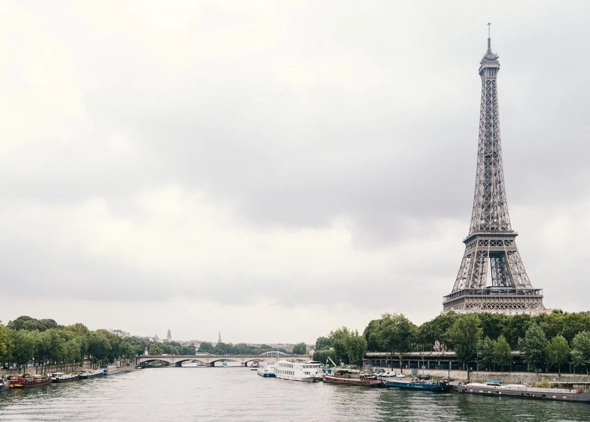 Eiffel Tower on the river bank