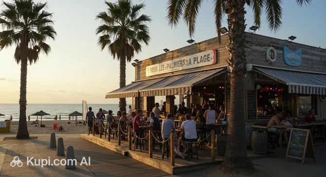 Sous les palmiers la plage