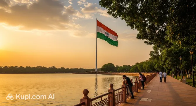 National Flag at Telibandha Lake
